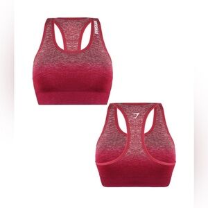 Gymshark Adapt Ombre Sealmess Red Marl/Red Sports Bra (M)